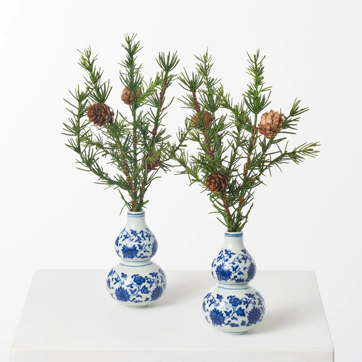 Yulemere Classic Winter Pine and Faux Pinecone Holiday Centerpiece overall view