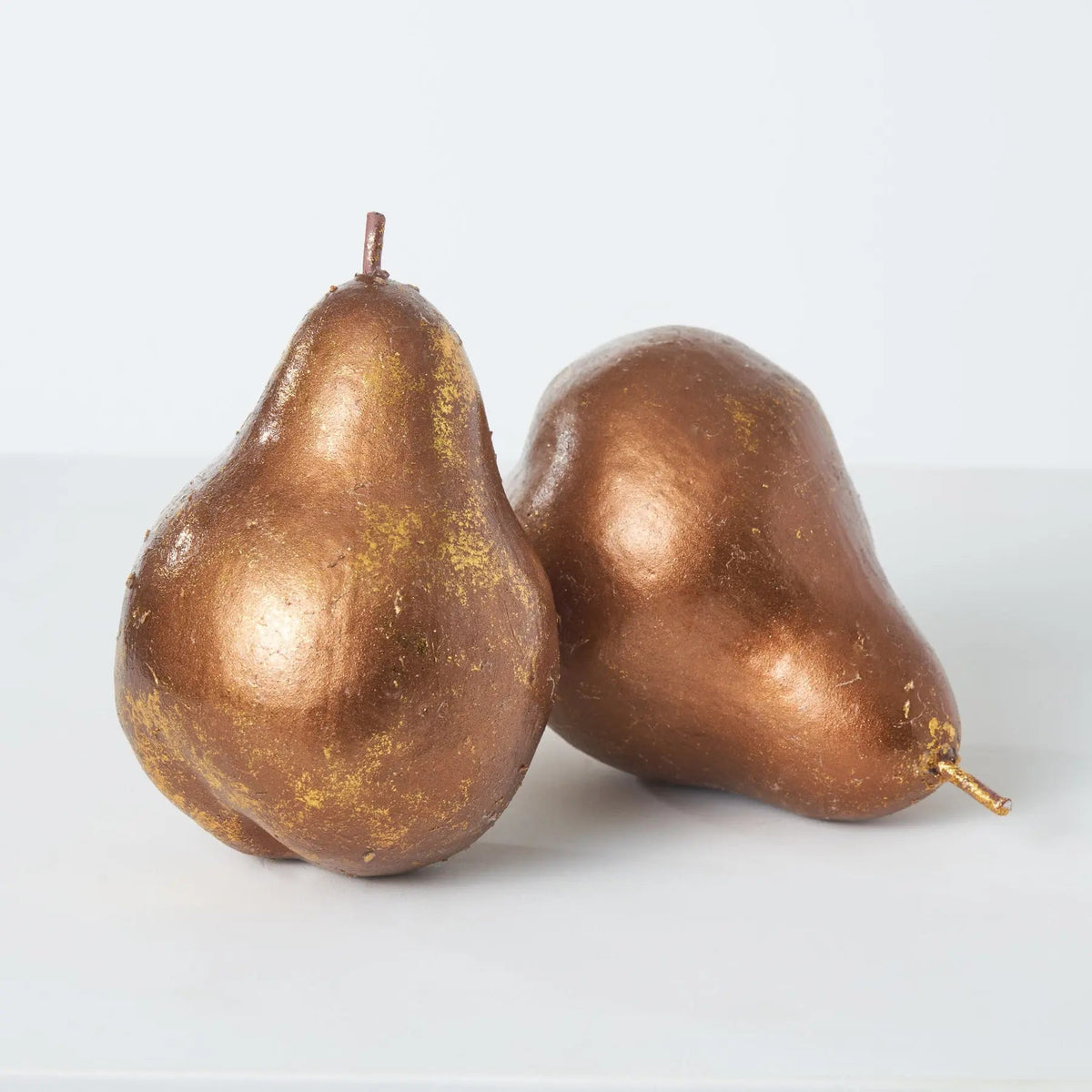 Yulemere Gilded Bronze Pear Decorative Fruit Glam Holiday Centerpiece overall view