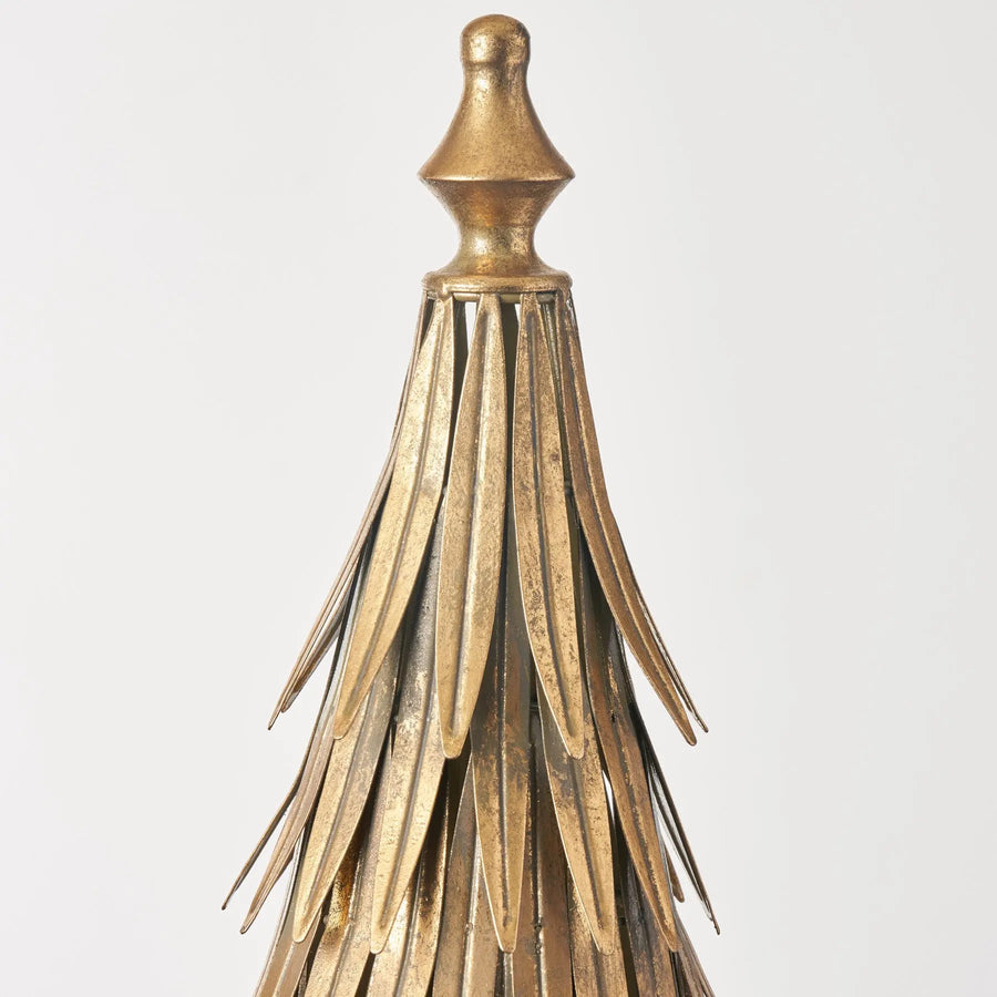 Yulemere Antique Gold Metal Handcrafted Christmas Tree Decor overall view