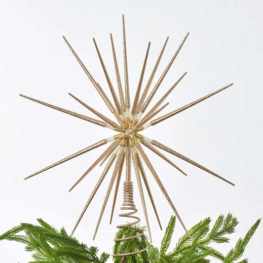 Yulemere Gold or Silver Twinkling Glitter Sunburst Sputnik Decor overall view