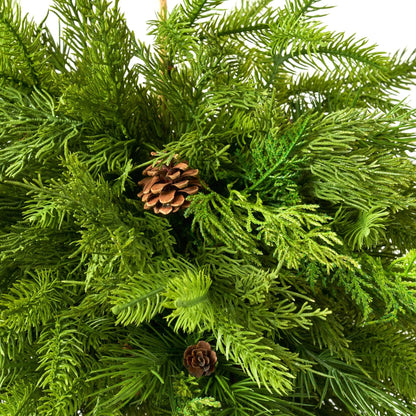 Yulemere 18 Inch Hanging Natural Touch Norfolk and Cedar Christmas Decor detail view 3