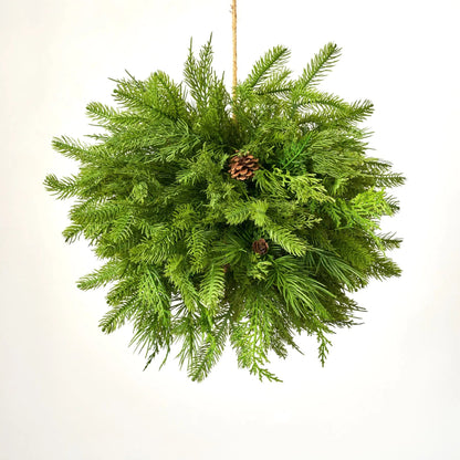 Yulemere 18 Inch Hanging Natural Touch Norfolk and Cedar Christmas Decor detail view 2