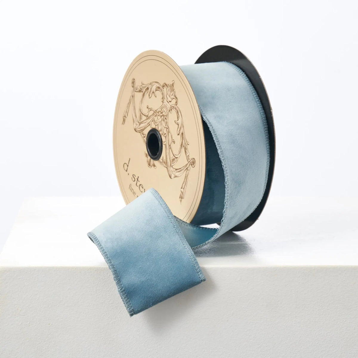 Yulemere Soft Blue Taffeta 10 Yard Wire Lined Ribbon overall view