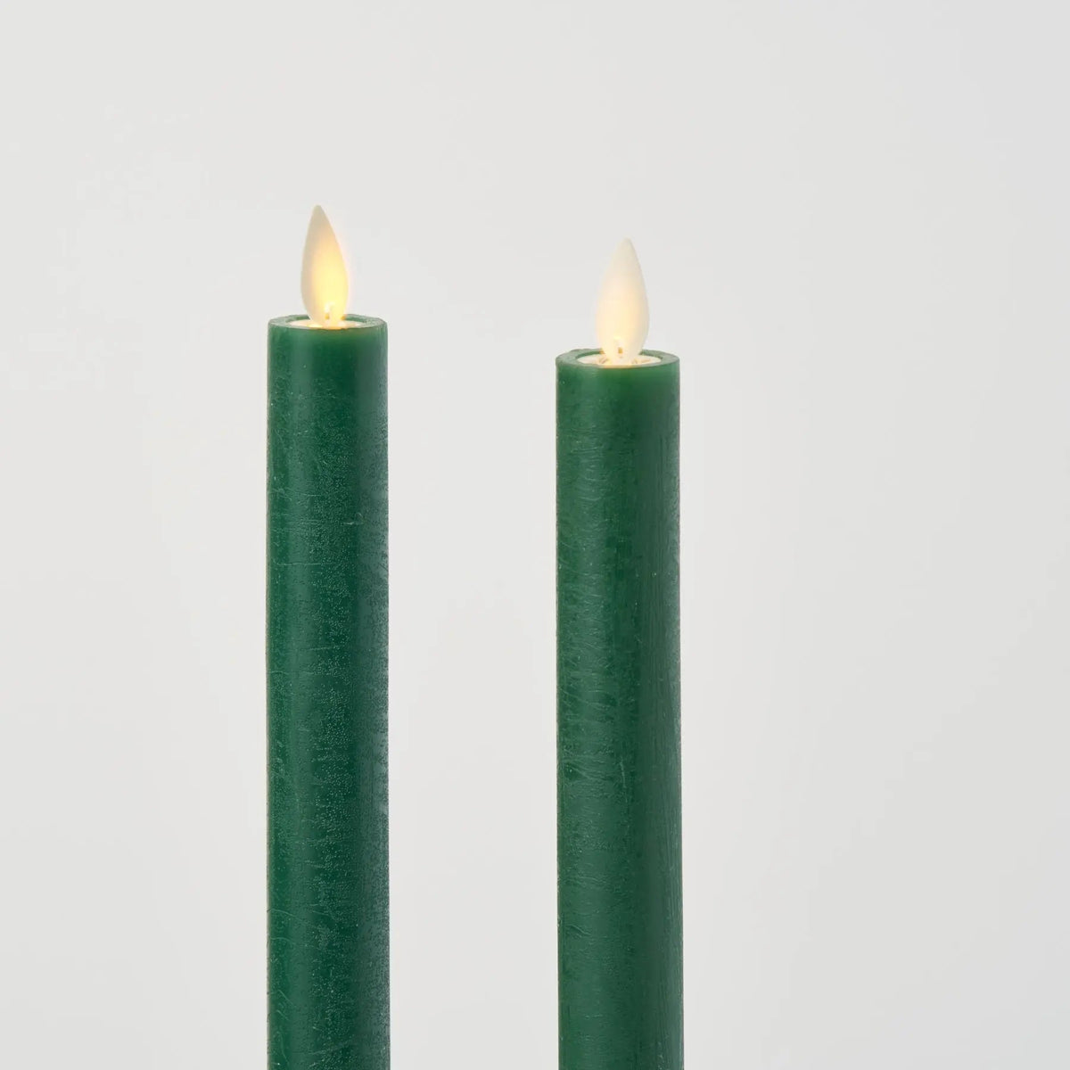 Yulemere Moving Flameless LED Green 14 Inch Taper Candles overall view