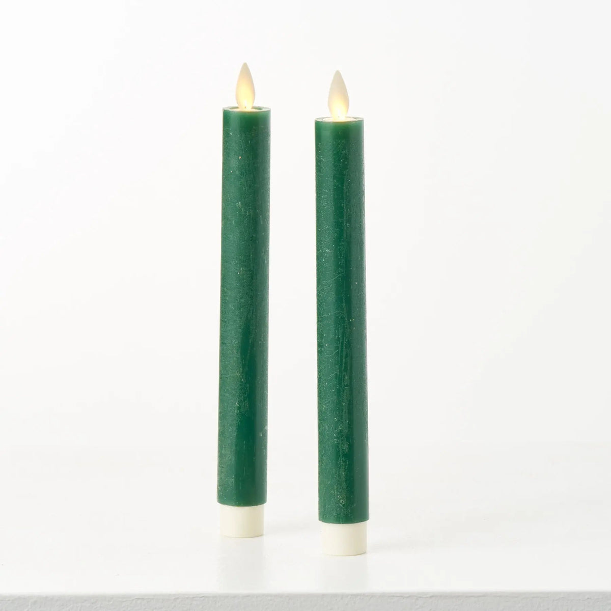 Yulemere Moving Flameless LED Green 9 Inch Taper Candles overall view