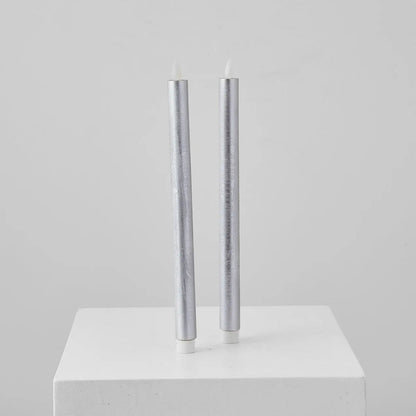 Yulemere Moving Flameless LED Silver 14 Inch Taper Candles detail view 2
