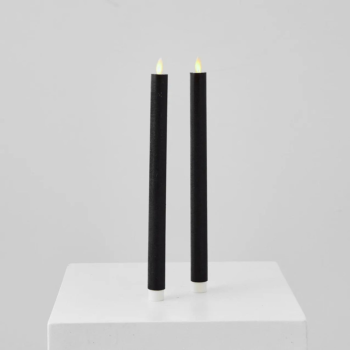 Yulemere Moving Flameless LED Black 14 Inch Taper Candles overall view
