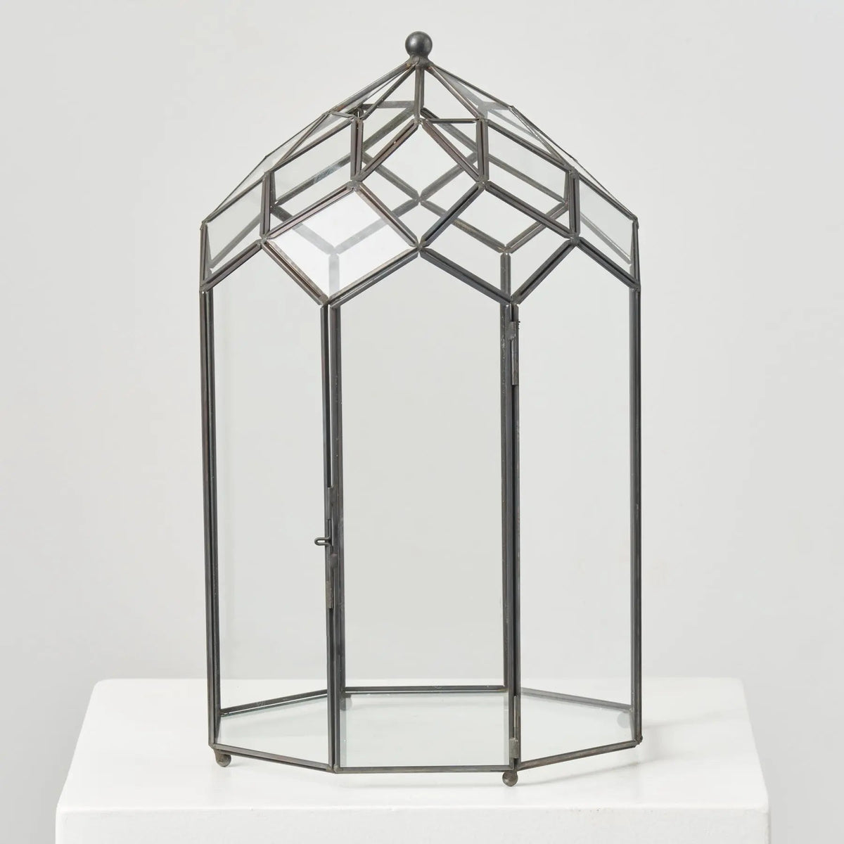 Yulemere Victorian Style Glass and Metal Cloche Candle overall view