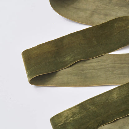 Yulemere Olive Green Velvet Lux Ribbon overall view