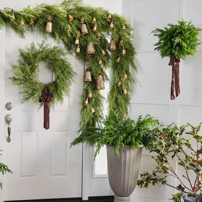Yulemere 18 Inch Hanging Natural Touch Norfolk and Cedar Christmas Decor detail view 4
