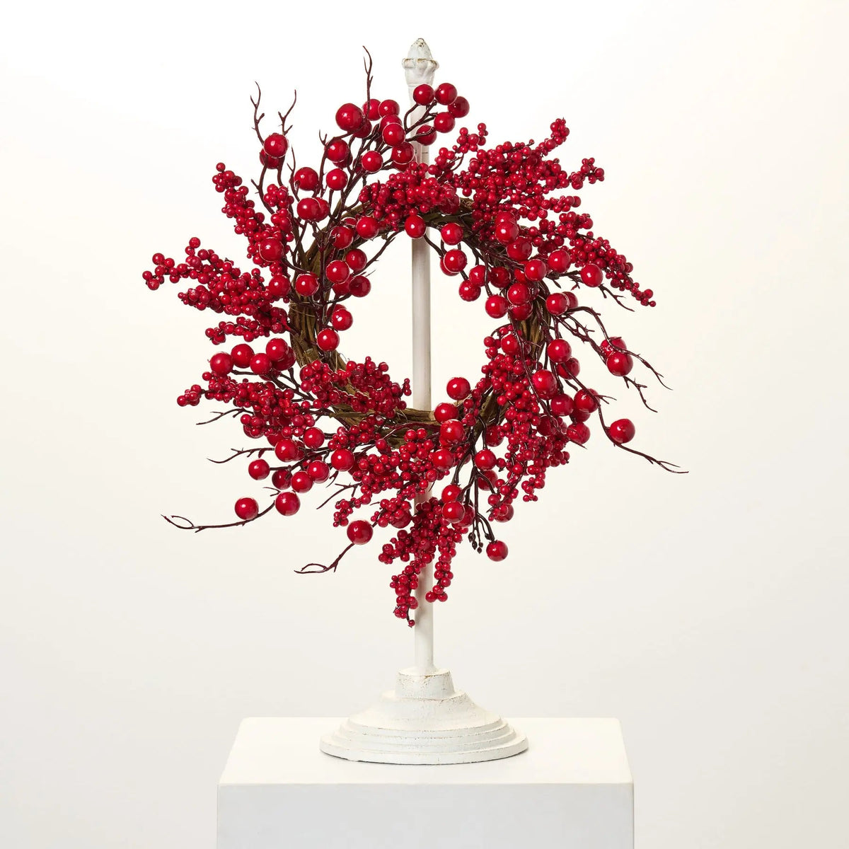 Yulemere Waterproof Christmas Red Big Berry Mini Wreath detail view 2