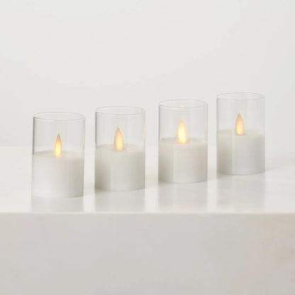 Yulemere Moving Flameless LED White Glass Rechargeable Candle detail view 3