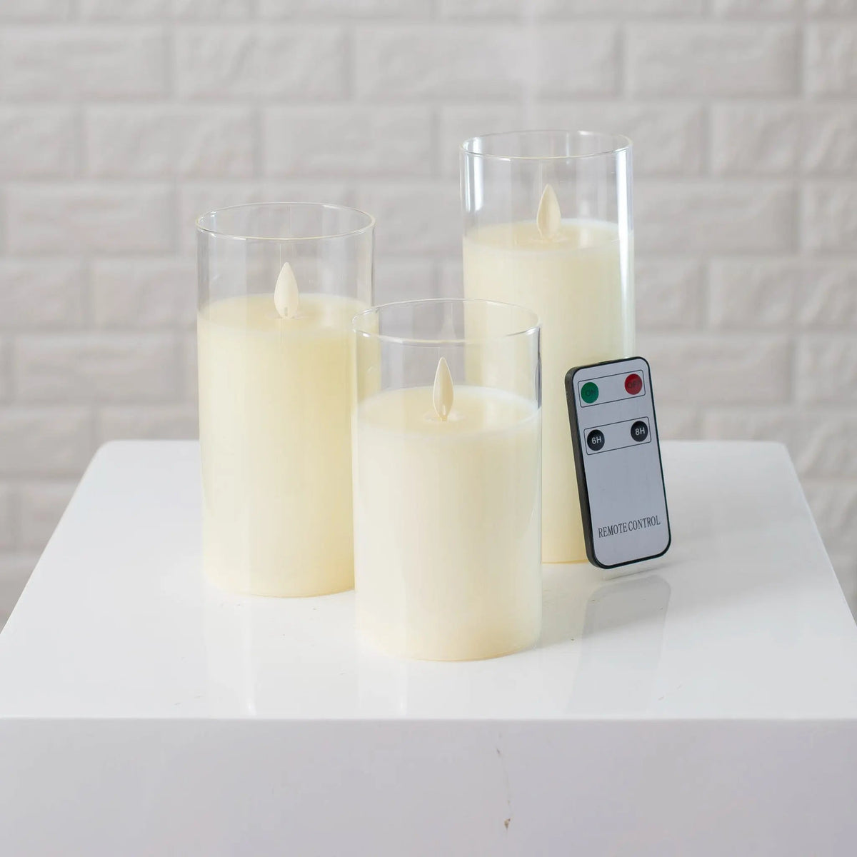 Yulemere Rechargeable Moving Flameless LED Glass Candle overall view