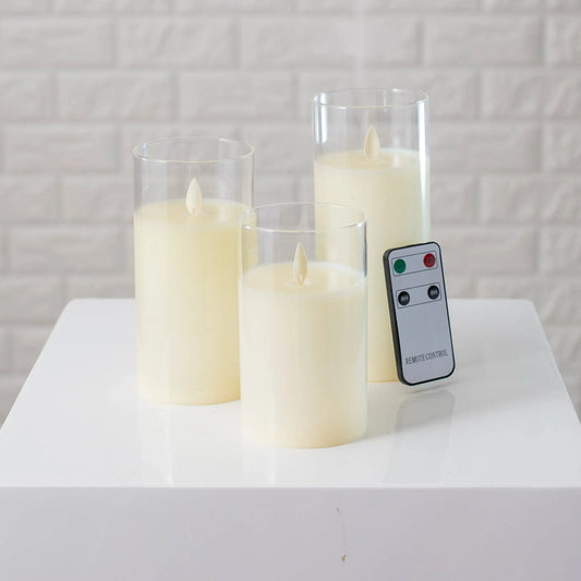 Yulemere Rechargeable Moving Flameless LED Glass Candle overall view