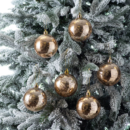 Yulemere Antiqued Rose Gold Mercury Look Christmas Ball Ornament overall view