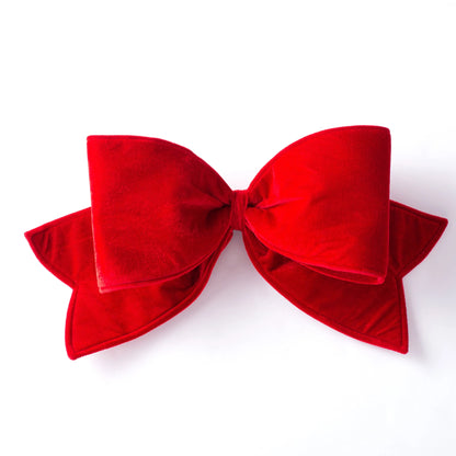 Yulemere Large Lux Red Velvet Wired Double Oversized Holiday Bow overall view