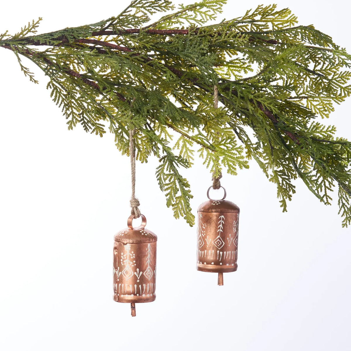 Yulemere Boho Painted Antique Copper Rustic Christmas Ornament overall view
