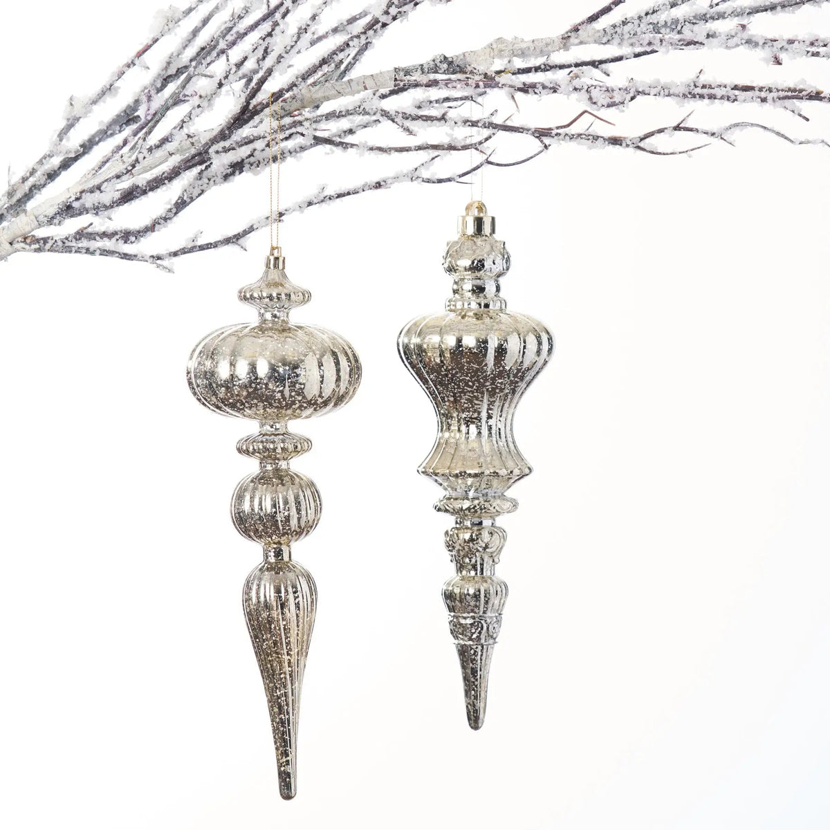 Yulemere Distressed Champagne Gold Shatterproof Christmas Ornament detail view 2