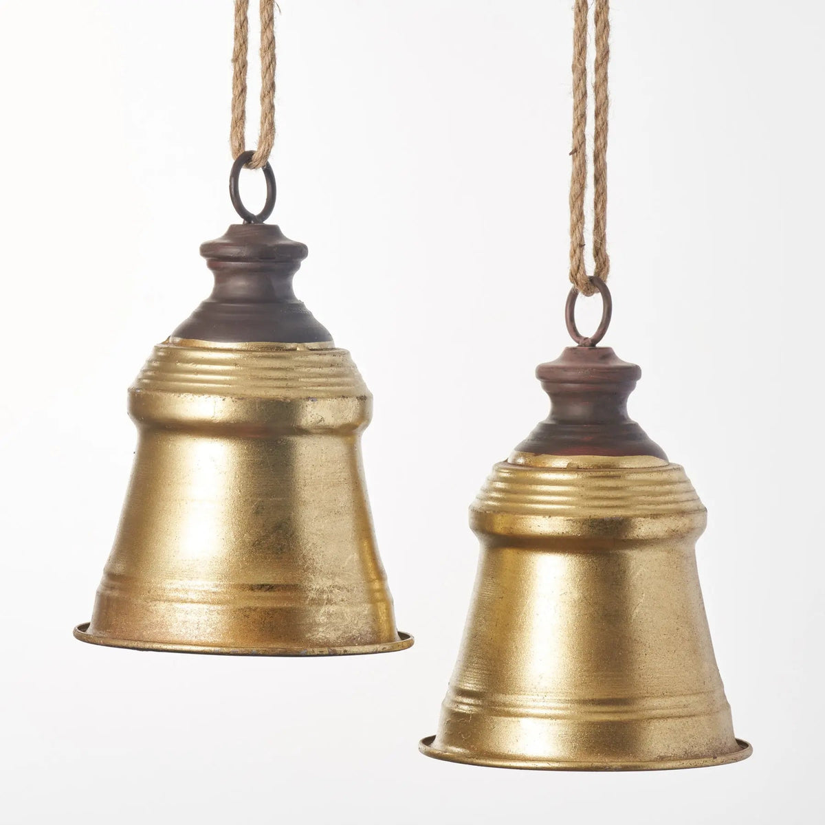 Yulemere Antique Gold Metal Large Bell Ornament Christmas Ornament detail view 2