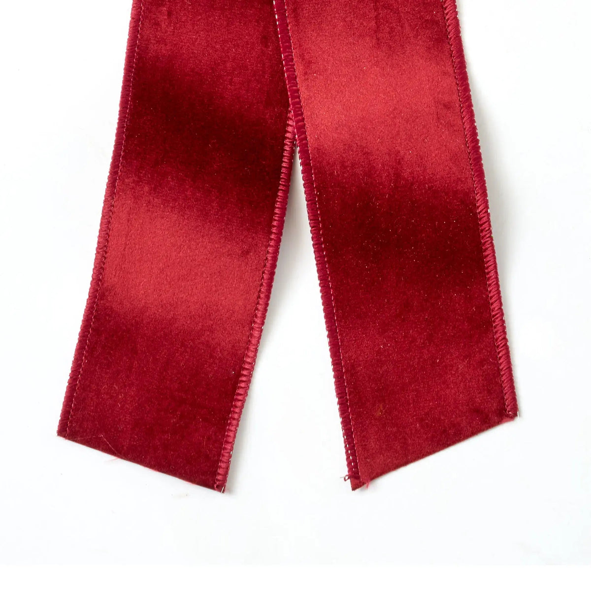Yulemere Burgundy Red Garnet Taffeta Wire Lined Hand Tied Holiday Bow overall view