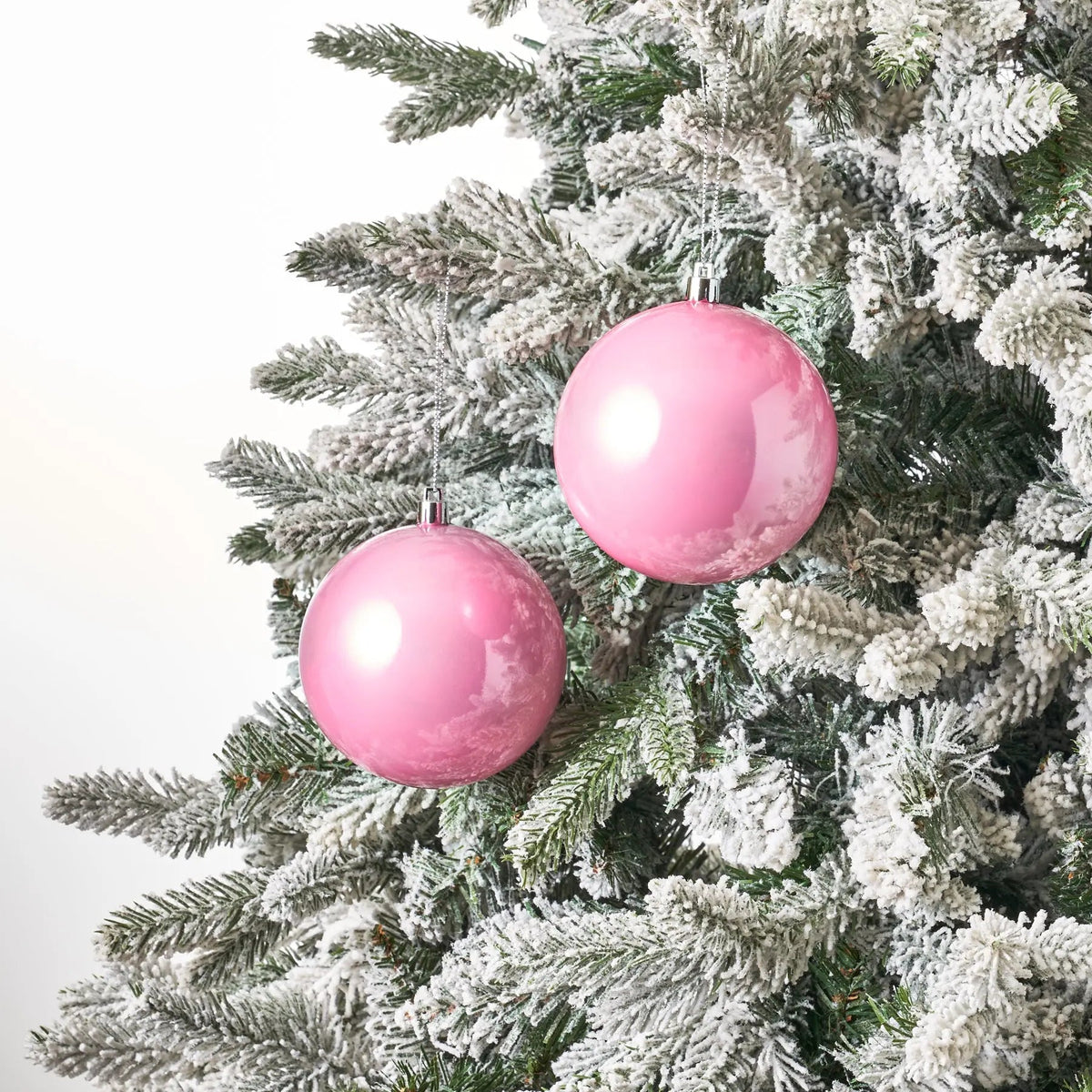Yulemere Bubblegum Pink Iridescent Shatterproof Ball Christmas Ornament detail view 2