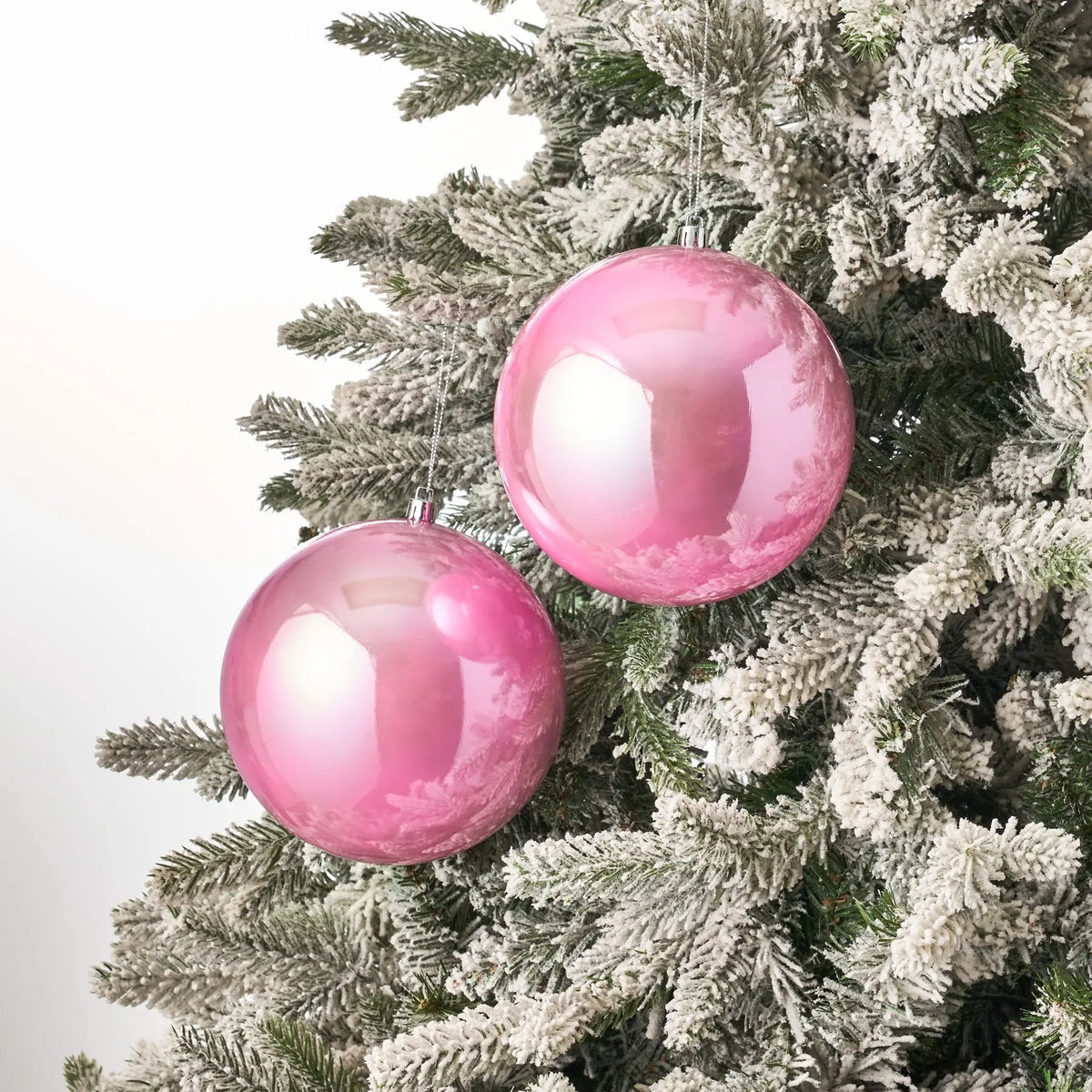 Yulemere Bubblegum Pink Iridescent Shatterproof Ball Christmas Ornament overall view