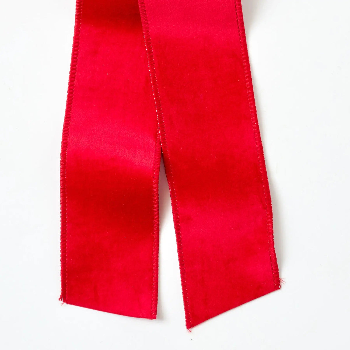 Yulemere Christmas Red Taffeta Wire Lined Hand Tied Drape Holiday Bow detail view 2