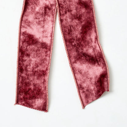Yulemere Plum Raisin Velvet Wire Lined Hand Tied Drape Loop Bow detail view 2
