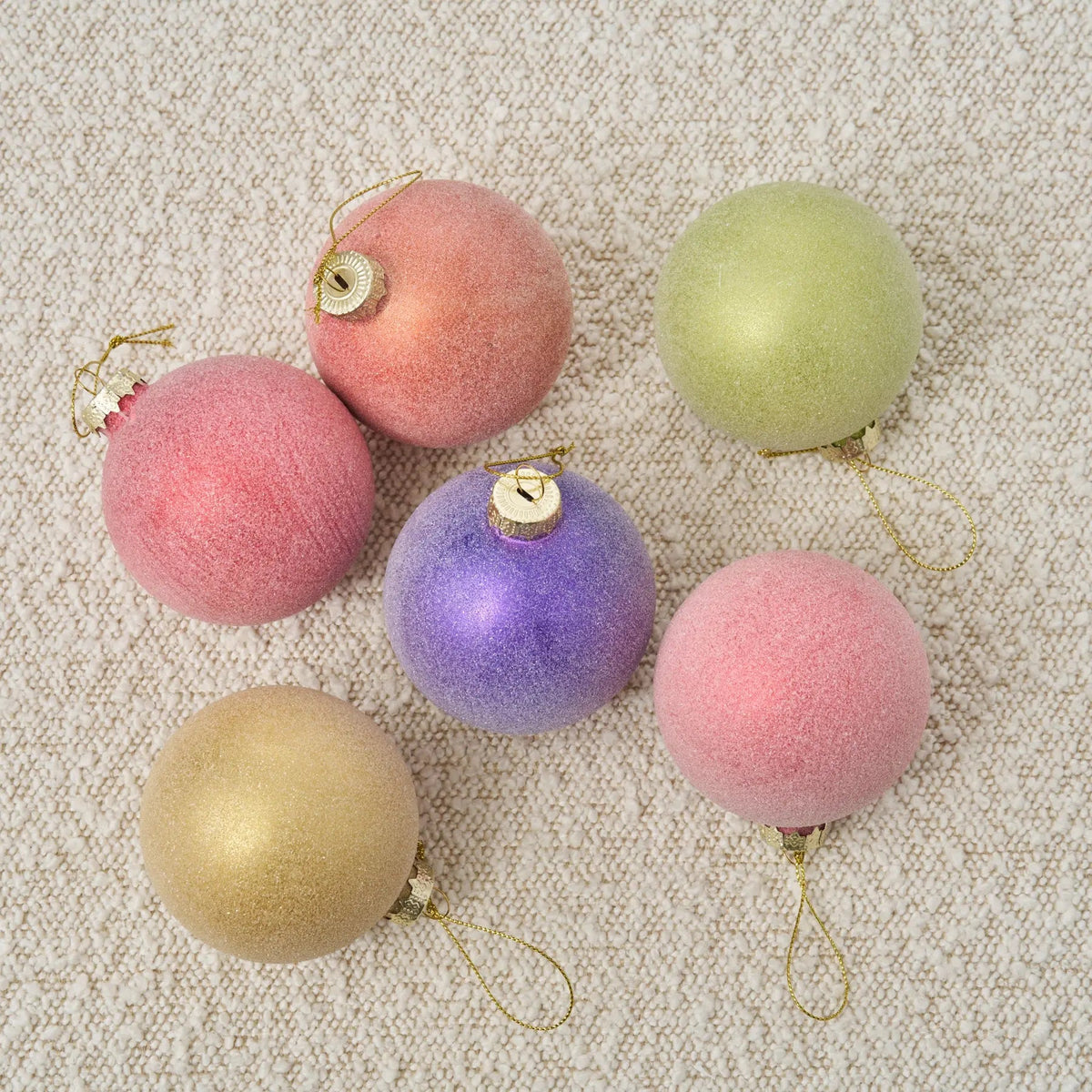 Yulemere Sugar Frosted Solid Glass Ball Ornament detail view 2