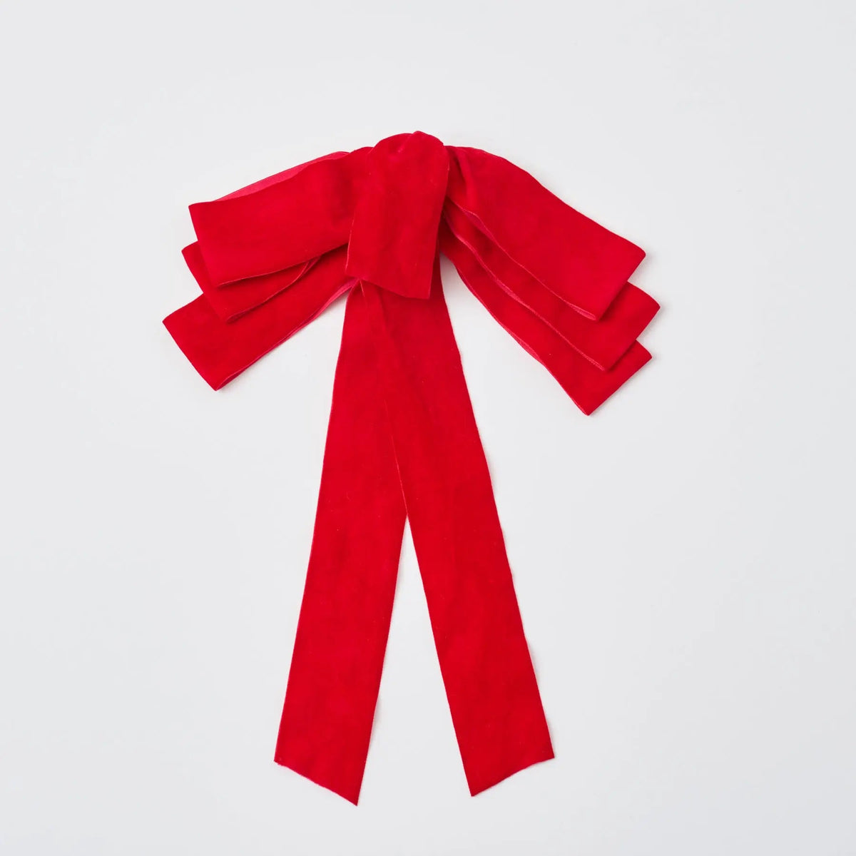 Yulemere Christmas Red Velvet Lux Drape Loop Bow overall view