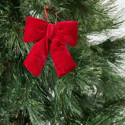 Yulemere Mini Red Velvet Puffed Pillow Christmas Ornament overall view