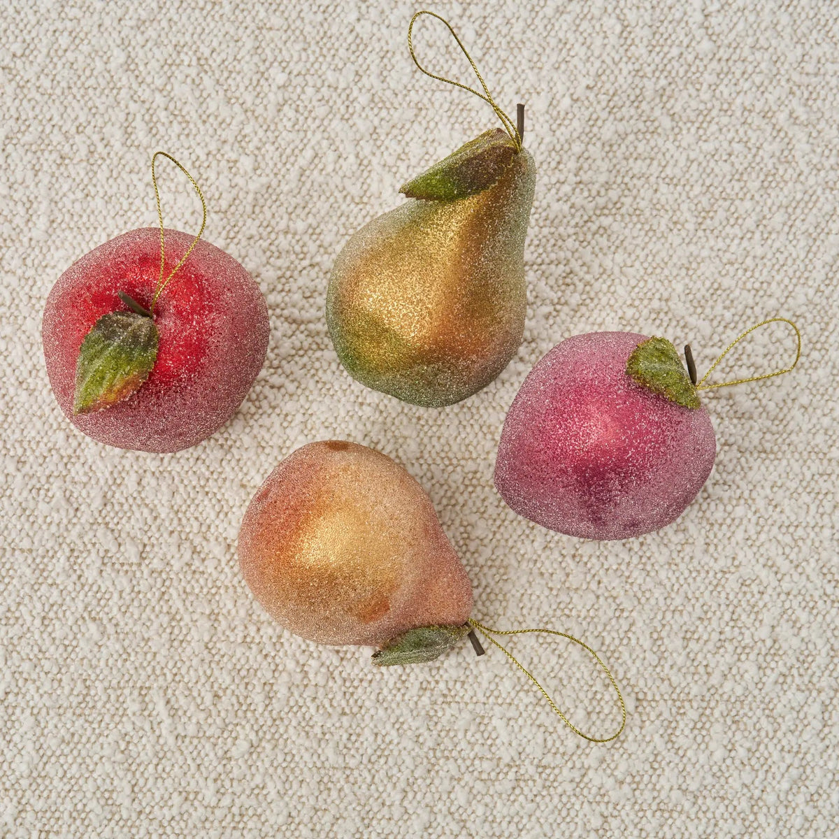 Yulemere Sugar Frost Faux Fruit Assortment Christmas Ornament detail view 2