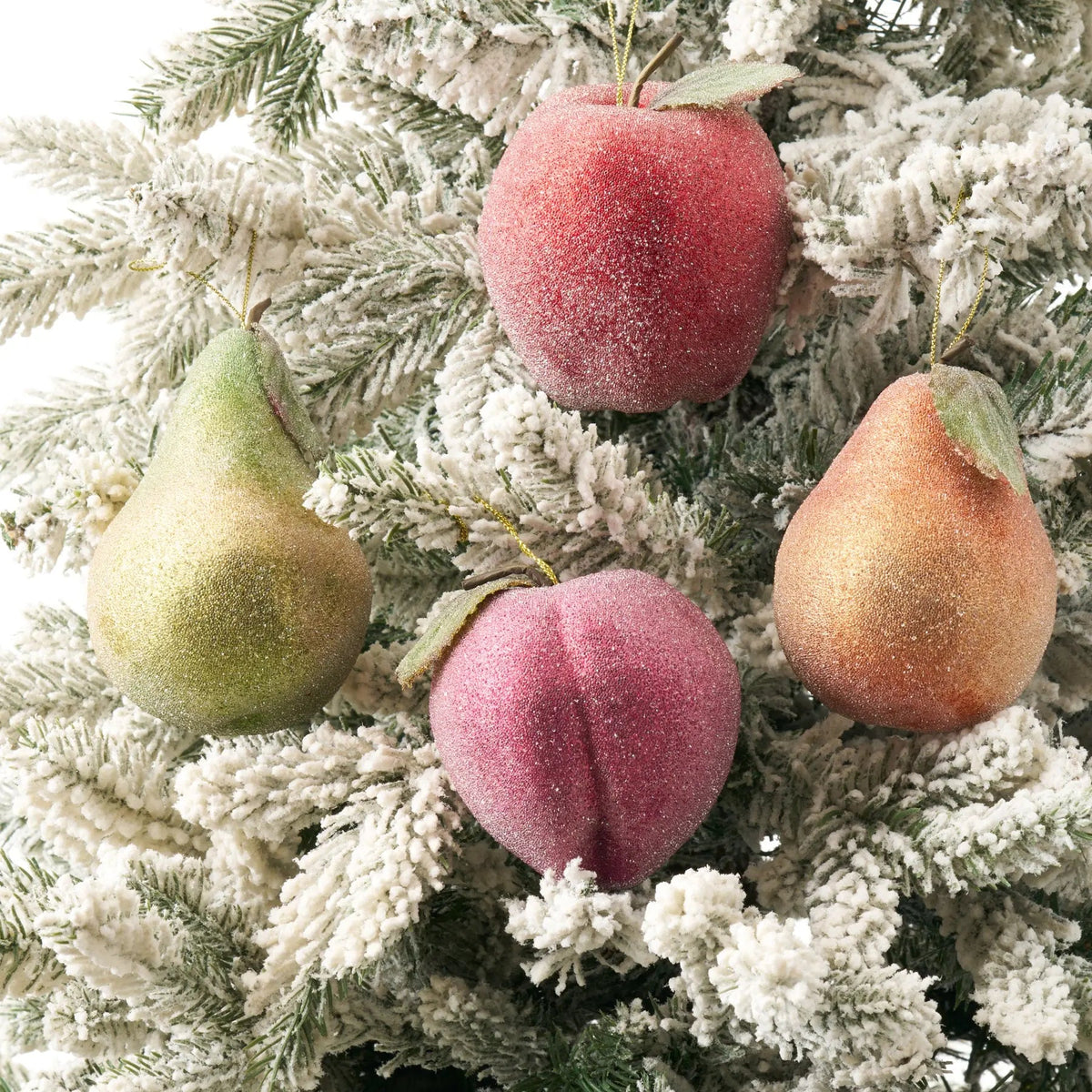Yulemere Sugar Frost Faux Fruit Assortment Christmas Ornament overall view