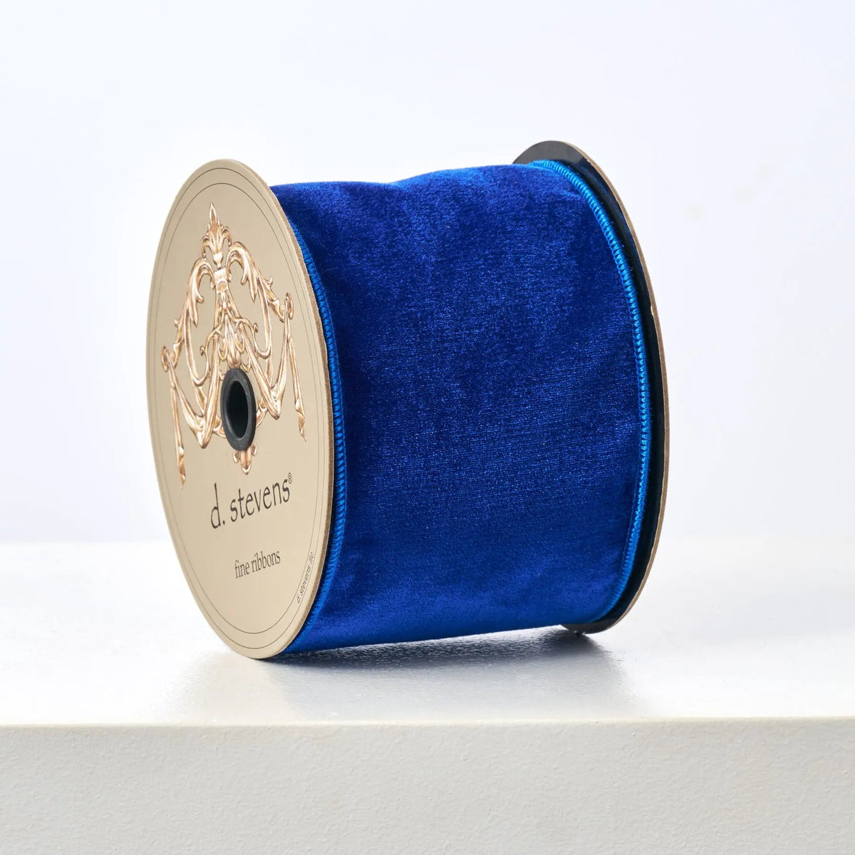 Yulemere Navy Blue Velvet Wire Lined Ribbon overall view