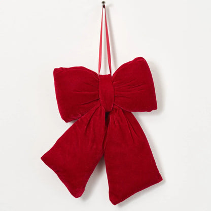 Yulemere Red Velvet Puffed Pillow Christmas Bow detail view 2