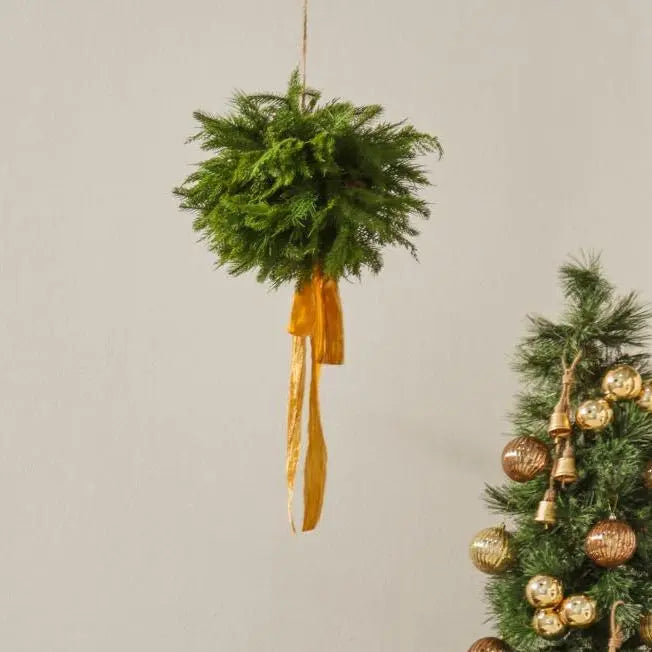 Yulemere 18 Inch Hanging Natural Touch Norfolk and Cedar Christmas Decor overall view