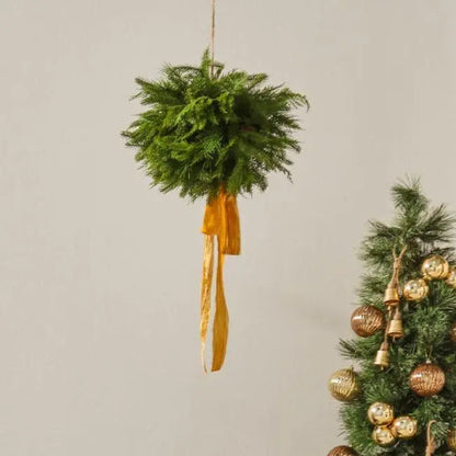 Yulemere 18 Inch Hanging Natural Touch Norfolk and Cedar Christmas Decor overall view