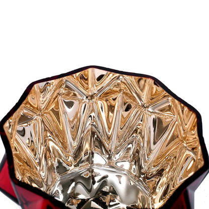 Yulemere Christmas Red and Gold Geometric Gem Stone Ruby Holiday Bow detail view 2