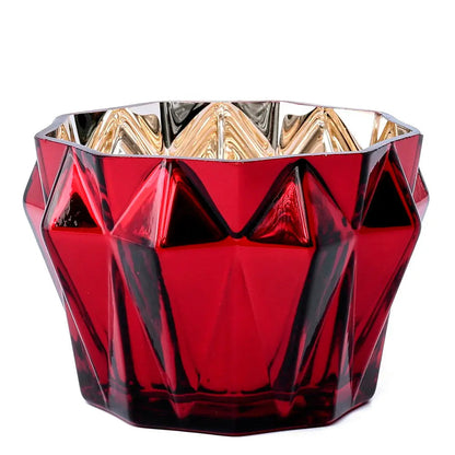 Yulemere Christmas Red and Gold Geometric Gem Stone Ruby Holiday Bow detail view 3