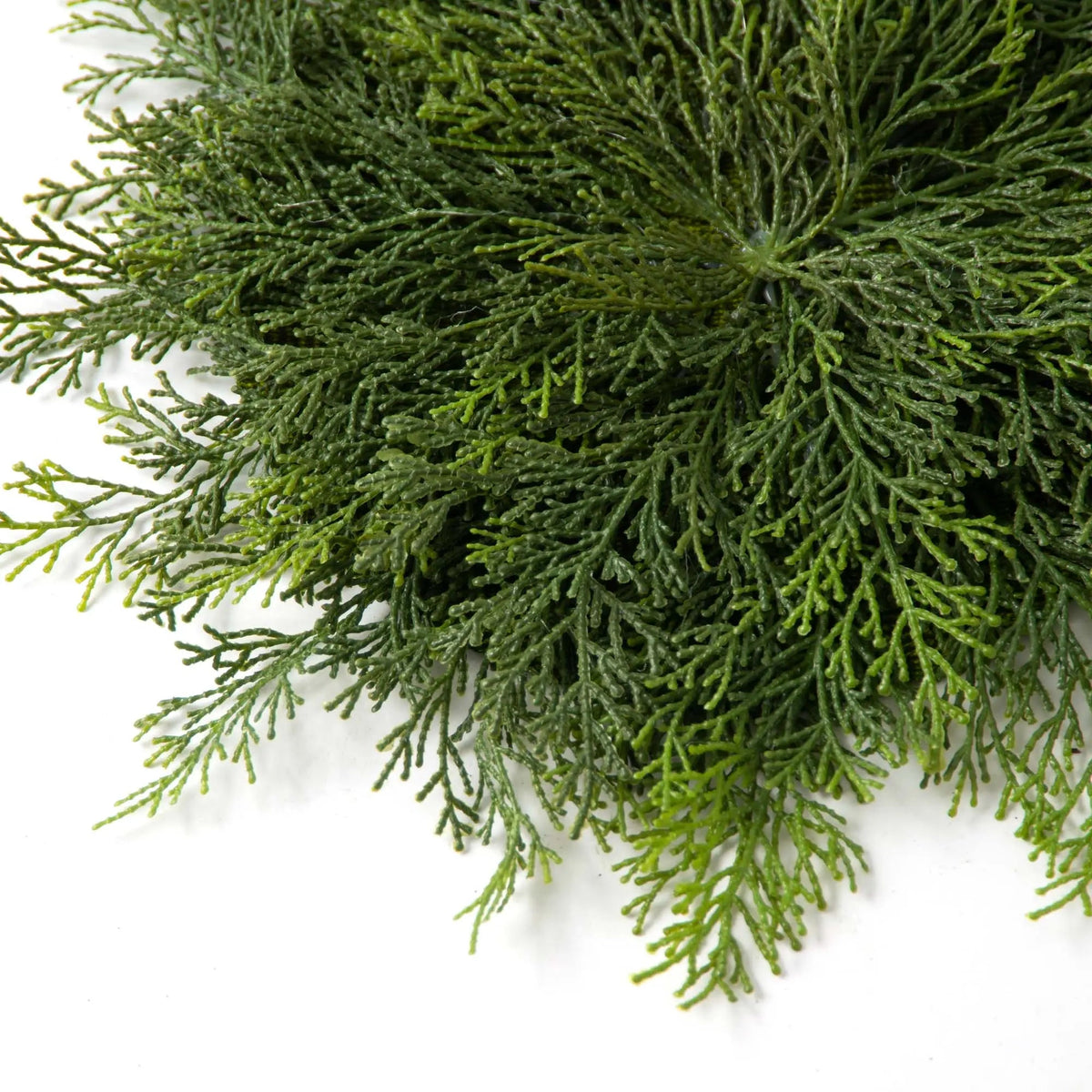 Yulemere Winter Greenery 18 Inch Round Faux Cedar Leaf Charger detail view 3