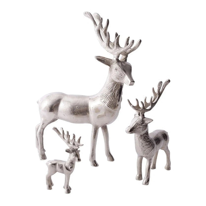 Yulemere Silver Metal Comet Reindeer Sculpture Christmas Decor detail view 3